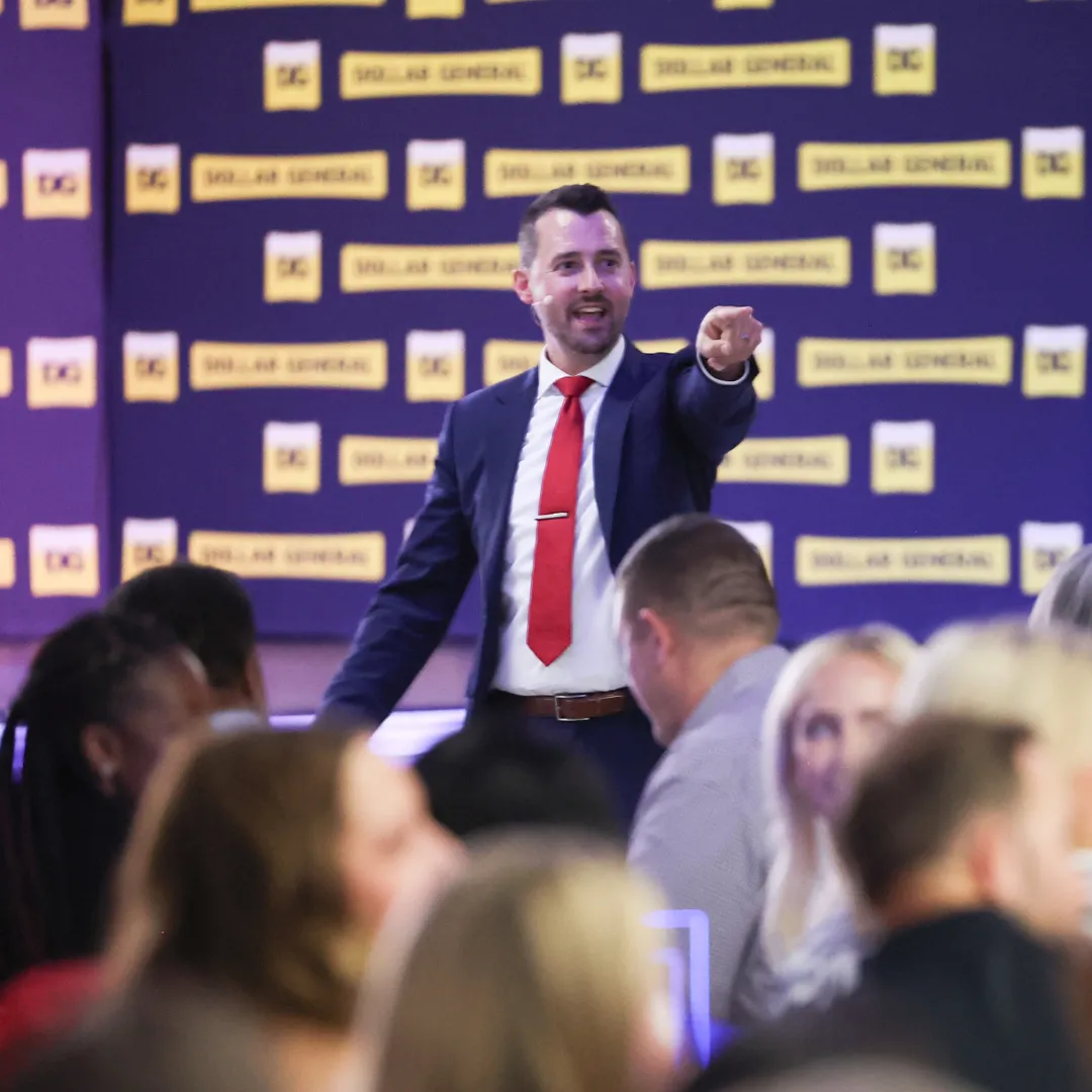 Josh Fletcher engaging audience at a speaking event